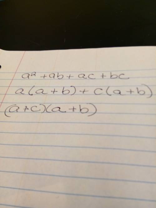How do you do the equation a2 + ab + ac + bc ?