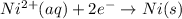 Ni^{2+}  (aq)+2e^{-}\rightarrow Ni(s)