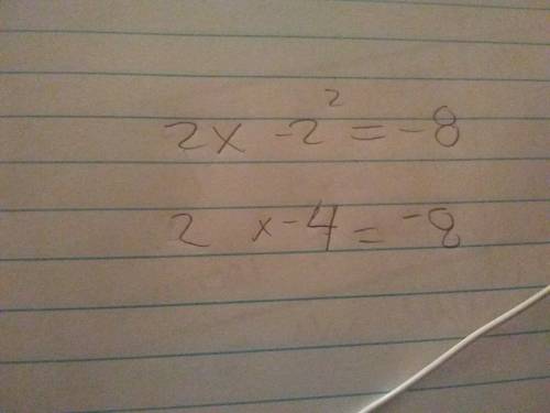 Given 2x² = -8, x isa. -2b. 2c. 2i or -2id. 4i or -4i