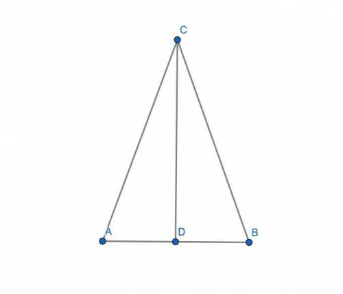In isosceles △abc (ac = bc) with base angle 30° cd is a median. how long is the leg of △abc, if sum