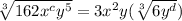 \sqrt[3]{162x^cy^5} = 3x^2y(\sqrt[3]{6y^d})