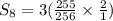 S_8=3(\frac{255}{256}\times\frac{2}{1})