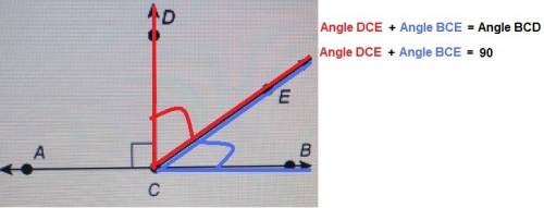 What type of angle pair is formed by angles dce and bce?  1) linear pair  2) supplementary angles  3