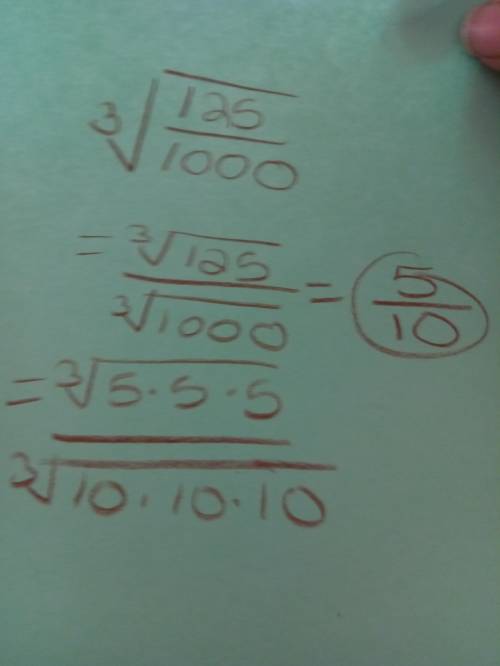 Evaluate 3 square root 125/100?  what is the answer plz  thx