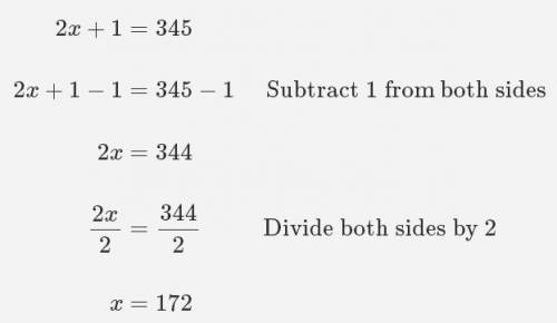 The left and right page numbers of an open book are two consecutive integers whose sum is 345.345. f