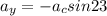 a_y = -a_c sin23