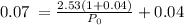0.07\:=\frac{2.53\left ( 1+0.04 \right )}{P_0}+0.04