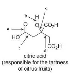 Citric acid is a naturally occurring compound. what orbitals are used to form each indicated bond?