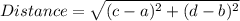 Distance=\sqrt{(c-a)^2+(d-b)^2}