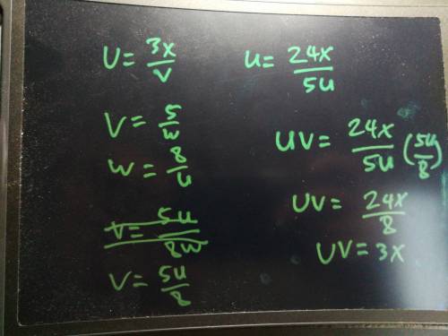 If uv =3x vw=5, and uw=8, what is uv
