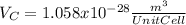 V_C=1.058x10^{-28}\frac{m^3}{UnitCell}