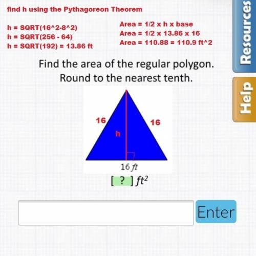 Geometry find the area of the regularbrainliest given  bogus answers blocked