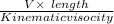 \frac{V\times \characteristic\ length}{Kinematic visocity}