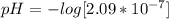 pH = - log[2.09*10^{-7}]