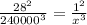 \frac{28^2}{240000^3} = \frac{1^2}{x^3}