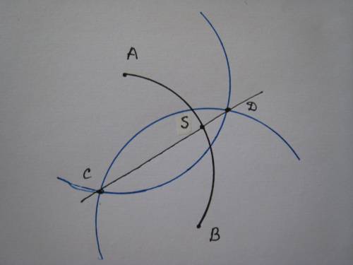 Construct the bisector of the following figure: