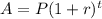 A = P(1+r)^t