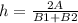 h = \frac{2A}{B1 + B2}