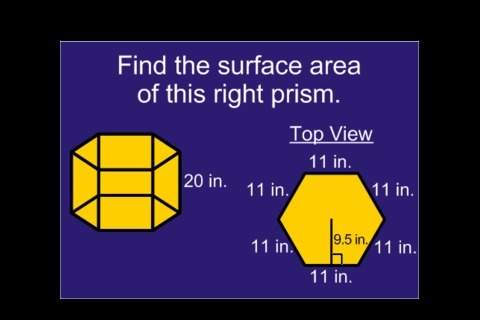 give steps too  find the surface are of the prism