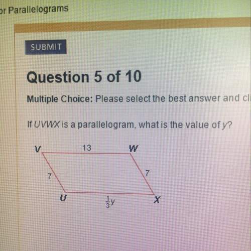 If uvwx is a parallelogram, what is the value of y?