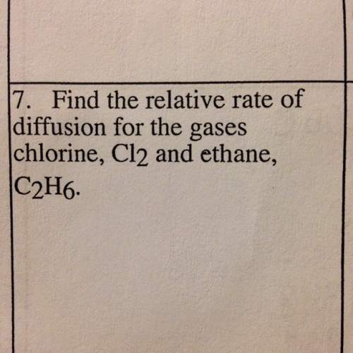 Find the relative rate of diffusion for the gases chlorine, cl2 and ethane, c2h6