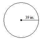 Find the circumference of the circle in terms of p . a. 156in b. 39in&lt;