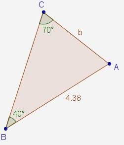 The measures of three parts of δabc are given in the diagram. what is the value of b, correct to one