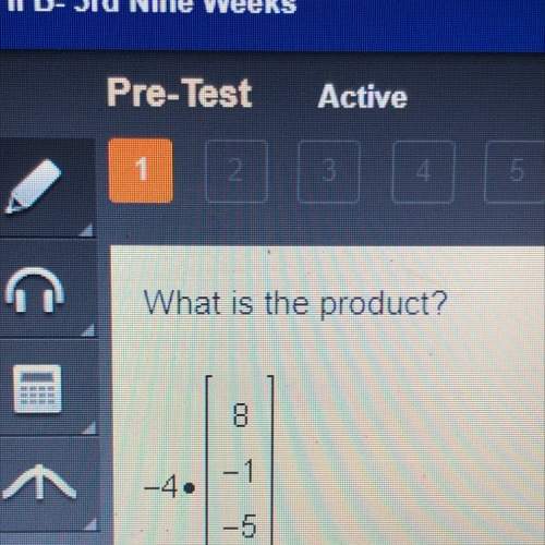 What is the product -4• [8,-1,-5,9]
