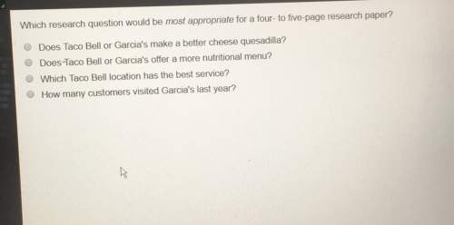 Which research question would be most appropriate for a four to five-page research paper? does taco