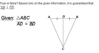 True or false? based only on the given information, it is guaranteed that ab cd.&lt;