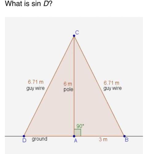 A6-meter pole is supported by guy wires that are anchored to the ground as shown. what is sin d?