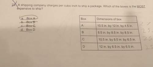 Ashipping company charges per cubic inch to ship a package. which of the boxes is the most expensive