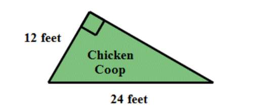 Kelly is making a triangular chicken coop as shown in the diagram below. she is going to fence in th