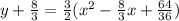 y+\frac{8}{3}=\frac{3}{2}(x^{2}-\frac{8}{3}x+\frac{64}{36})