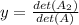y=\frac{det(A_{2}) }{det(A)}