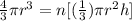 \frac{4}{3}\pi r^{3}=n[(\frac{1}{3})\pi r^{2}h]
