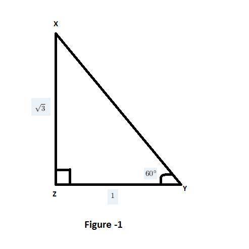 Iven right triangle xyz, what is the value of tan(60°)?