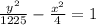 \frac{y^{2}}{1225}-\frac{x^{2}}{4}=1