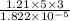 \frac{1.21 \times 5\times 3}{1.822\times 10^{-5} }