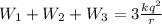 W_1 +W_2+W_3=3\frac{kq^2}{r}