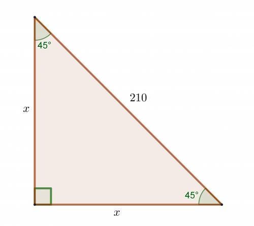 Find the value of x in a right triangle