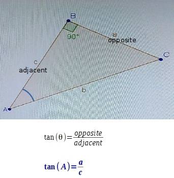 In abc, which trigonometric ratio has the value a/c?  a) tan a b) cos a c) tan cd) cos c e) sin c