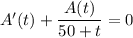 A'(t)+\dfrac{A(t)}{50+t}=0