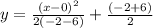 y = \frac{( x - 0 )^{2} }{2 ( - 2 - 6 )} + \frac{( - 2 + 6 ) }{2}