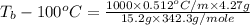T_b-100^oC=\frac{1000\times 0.512^oC/m\times 4.27g}{15.2g\times 342.3g/mole}