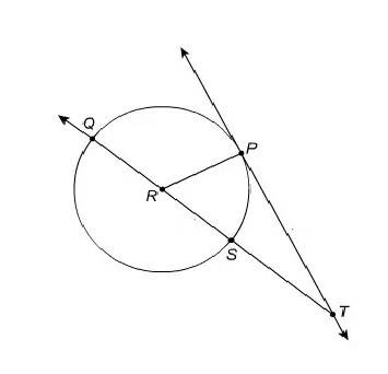 Line tp is tangent to circle r. if pt = 36 cm and rs = 15 cm, what is rt?