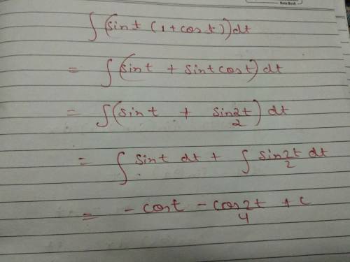 Evaluate the indefinite integral. (use c for the constant of integration.) sin(t) 1 + cos(t) dt
