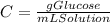 C=\frac{gGlucose}{mLSolution}