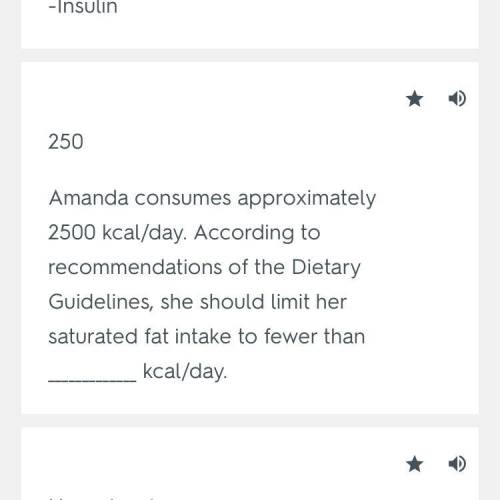 Amanda consumes approximately 2500 kcal/day. according to recommendations of the 2015-2020 version o