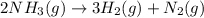 2NH_3(g)\rightarrow 3H_2(g)+N_2(g)